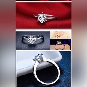 White gold 1 carat LAB diamond engagement ring 7